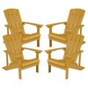 Flash Furniture Yellow Poly Resin Adirondack Chair 4PK 4-JJ-C14501-YLW-GG